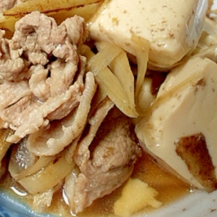 豆腐がおいしい!ごぼう入り肉豆腐